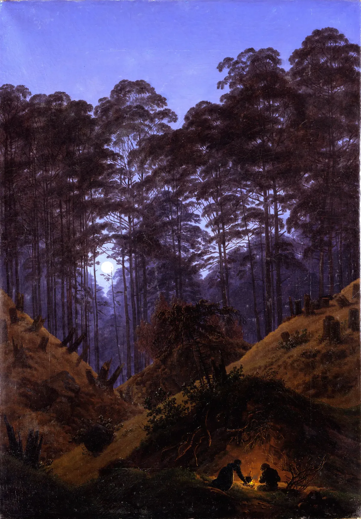 Waldinneres bei Mondschein (Interior del bosque a la luz de la luna), de Caspar David Friedrich